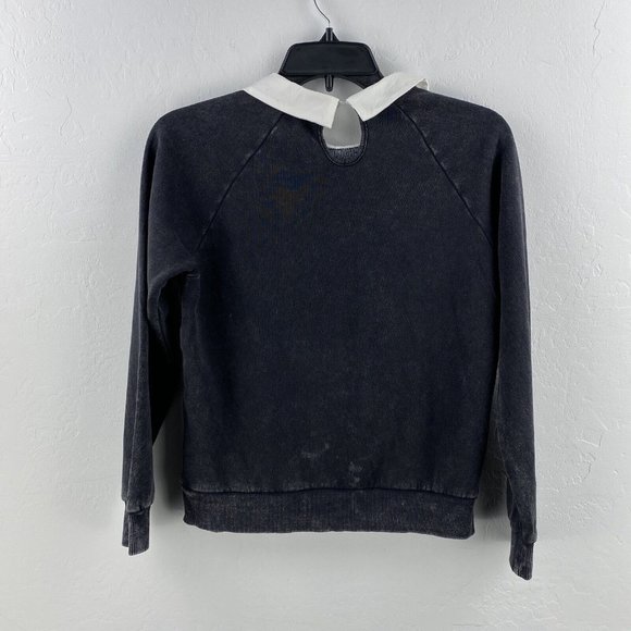 Hello Kitty & Friends Forever 21 Collar Sweatshirt Distress Black Pullover 11-12 - Picture 7 of 7